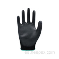 Hespax Guantes de PU de punto sin costuras Jardín de ensamblaje electrónico